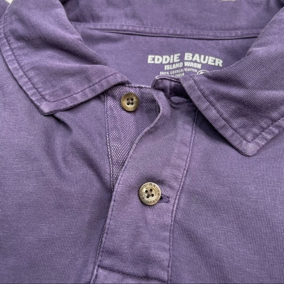 Eddie Bauer Polo Purple Island Wash Golf Outdoor Preppy Hiking Office Summer - Picture 6 of 14